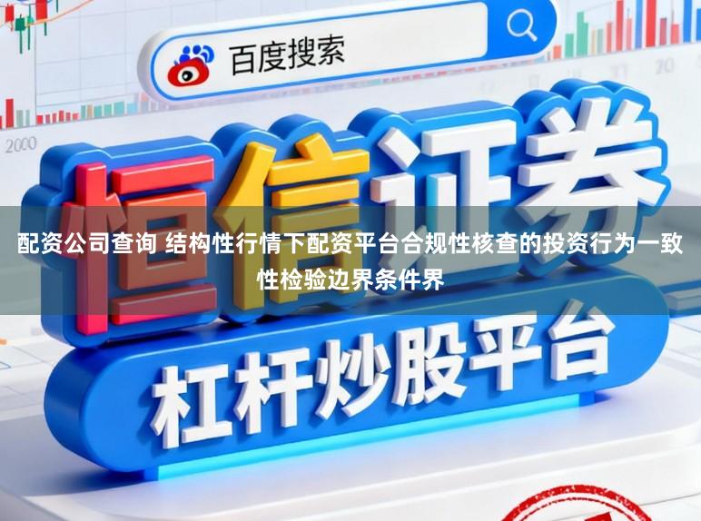 配资公司查询 结构性行情下配资平台合规性核查的投资行为一致性检验边界条件界